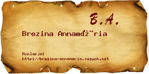 Brezina Annamária névjegykártya